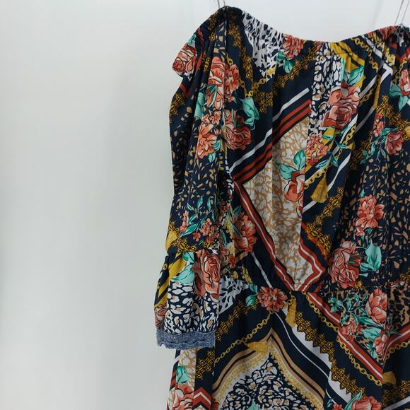 Speed Control 2X Knee Length Women's Dress Bell Sleeves - Picture 6 of 14